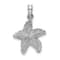 Rhodium Over 14k White Gold Textured Beaded Textured Starfish Pendant