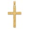 14k Yellow Gold Textured Etched Floral Cross Pendant