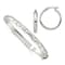 Sterling Silver Diamond-cut 6mm Bangle and 4mm Hoop Earring Set