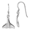 Rhodium Over Sterling Silver Polished Whale Tail Dangle Earrings