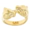 Double Panther Ring In 18K Gold Over Bronze