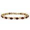 14k Yellow Gold Floral Diamond and Garnet Bracelet