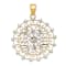 14K Two-tone Gold  Diamond-Cut Filigree Pendant