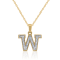 White Diamond Accent 10k Yellow Gold W Initial Pendant With 18” Rope Chain