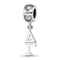 Rhodium Over Sterling Silver LogoArt Delta Gamma Vertical Letter on
Heart Bead