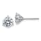 Rhodium Over 14K White Gold 2ct. 6.5mm Round J-K Color Moissanite Earrings