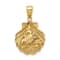 14K Yellow Gold Sea Turtle and Shell Pendant