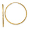 14k Yellow Gold Diamond-Cut 1 5/16" Square Tube Endless Hoop Earrings