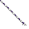 Rhodium Over 14k White Gold Diamond and Amethyst Bracelet