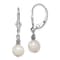 Rhodium Over Sterling Silver Beaded Freshwater Cultured Pearl Leverback
Dangle Earrings