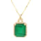 5.92 Ctw Emerald and 0.30 Ctw White Diamond Pendant in 14K YG