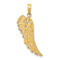 14k Yellow Gold Textured Angel Wing Pendant