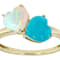 Opal And Sleeping Beauty Turquoise Heart Ring In 18K Gold Over Sterling
Silver 0.66ct