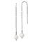 Rhodium Over Sterling Silver 6-7mm White Freshwater Cultured Pearl
Threader Earrings