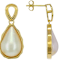 Large South Sea Mabe Pearl Drop Earrings In 18K Gold Over Sterling Silver