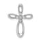 Rhodium Over 14k White Gold Diamond Cross Chain Slide Pendant