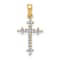 10k Yellow Gold and Rhodium Over 10k Yellow Gold 0.10 ctw Diamond
Fleur-de-Lis Cross Pendant
