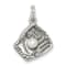 Sterling Silver Antiqued Baseball Glove with Simulated Pearl Charm