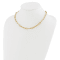 14K Yellow Gold Polished Textured Oval Link Necklace