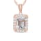 Octagonal Aquamarine and Cubic Zirconia 18K Rose Gold Over Sterling
Silver Pendant and chain, 2.3ctw