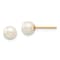 14K Yellow Gold 5-6mm White Round Freshwater Cultured Pearl Stud Post Earrings