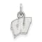 Rhodium Over Sterling Silver LogoArt University of Wisconsin Extra Small Pendant