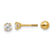 14K Yellow Gold Polished Reversible Ball and Cubic Zirconia Earrings