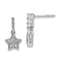 Rhodium Over 14k White Gold Diamond Star Dangle Earrings
