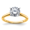 14K Yellow Gold With White Gold Accents 1 3/4 ct. D E F Pure Light Round
Moissanite Solitaire Ring