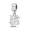 Sterling Silver Rhodium-plated LogoArt Florida State University Small
Dangle Bead