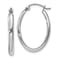 Rhodium Over 14k White Gold Polished 15/16" Oval Tube Hoop Earrings