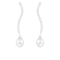 7½-8mm White Cultured Freshwater Pearl and Cubic Zirconia Rhodium Over
Sterling Silver Earrings