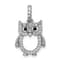 Rhodium Over Sterling Silver Cubic Zirconia Owl Pendant