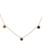 Multi-Garnet Station Necklace In 18K Gold Over Sterling Silver 1.22ctw