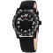 Seapro  Women's Bold Black Dial, Black Leather Strap Watch