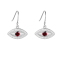 Red Garnet Rhodium Over Sterling Silver Evil Eye Earrings