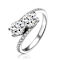 Two-Stone CZ Bypass Ring In Sterling Silver