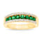 Emerald and Diamond 14k Yellow Gold Band Ring 0.90ctw