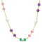 4.5ctw Multi-Gemstone and Freshwater Cultured Pearl Necklace in 14K
Yellow Gold Over Sterling Silver
