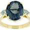 Blue Topaz And Swiss Blue Topaz Oval Ring In 18K Gold Over Sterling
Silver 5.83ctw