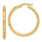14k Yellow Gold 1 1/4" Polished Cubic Zirconia Hoop Earrings
