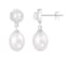 4-8.5 White Cultured Freshwater Pearl and Cubic Zirconia Rhodium Over
Sterling Silver Earrings