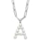 Rhodium Over Sterling Silver 3-5.5mm Freshwater Cultured Pearl LETTER A
18-inch Necklace