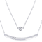 Moissanite Layered Bar And Solitaire Necklace In Platinum-Enhanced
Sterling Silver