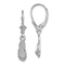 Rhodium Over 14k White Gold Textured Flip Flop Dangle Earrings
