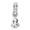 Rhodium Over 10k White Gold 0.5 cttw Pear White Topaz and Accent Diamond Pendant