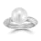 Rachel Zoe Freshwater Pearl Solitaire Fluted Band Ring in Rhodium Over
Sterling Silver