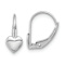 Rhodium Over 14k White Gold Children's Heart Dangle Earrings