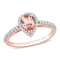 Morganite and Diamond 10K Rose Gold Ring 0.99ctw