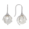 Large South Sea Simulant Pearl Drop Earrings In Sterling Silver